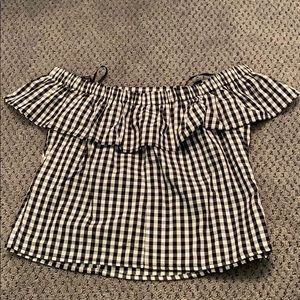 Gingham off the shoulder top